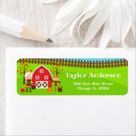 Etiqueta Fall Autumn Barnyard Birthday Blona Hair Girl