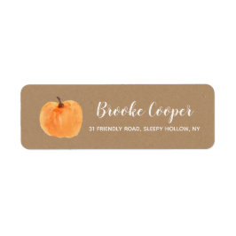 Etiqueta Fall Autumn Pumpkin Kraft Endereço de devolução