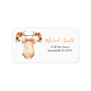 Etiqueta Fall Floral Baby Clothes Chá de fraldas Endereço