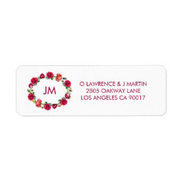 Etiqueta Fall Floral Wreath Monograma Endereço