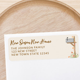 Etiqueta Fall New Season New Home Moving Return Address