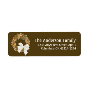 Etiqueta Fall Season Wreath Design 3 Return Address Labs