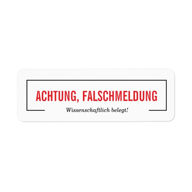 Etiqueta Falschmeldung Aufkleber  (Frente)