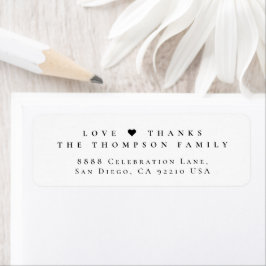 Etiqueta Família Amor & Gratidão Envio Minimalista Elegante