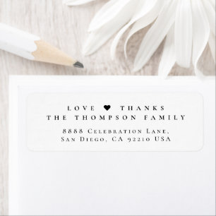 Etiqueta Família Amor & Gratidão Envio Minimalista Elegante