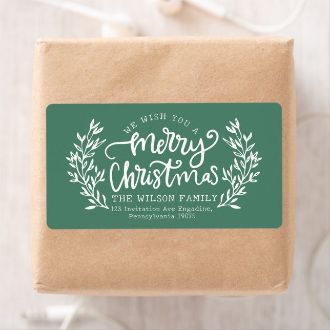 Etiqueta Família de caligrafia verde (Criador carregado)