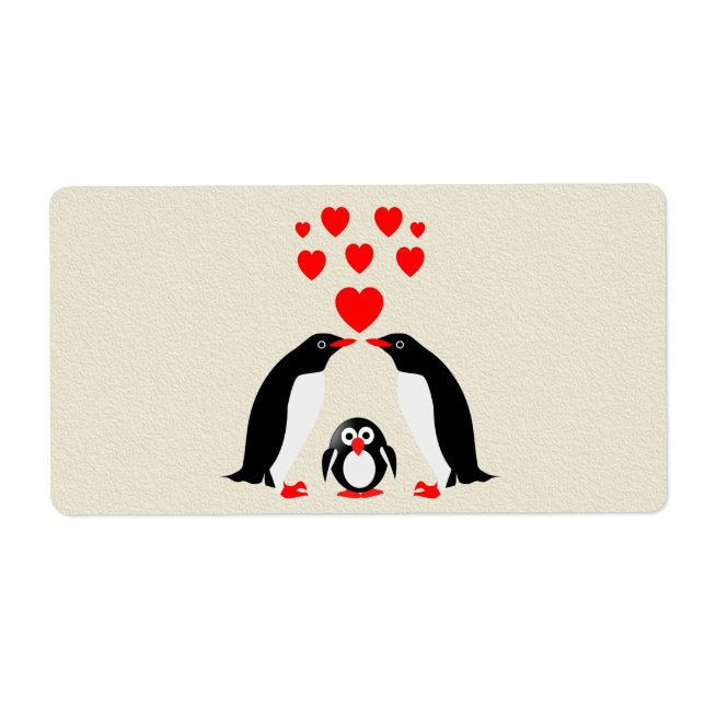 Etiqueta Família dos pinguins (Frente)
