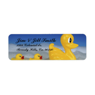 Etiqueta Família Ducky de borracha no grupo do banho