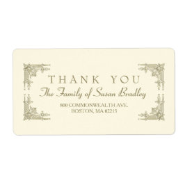 Etiqueta Família Elegante Art Deco Estilo Família Obrigado 