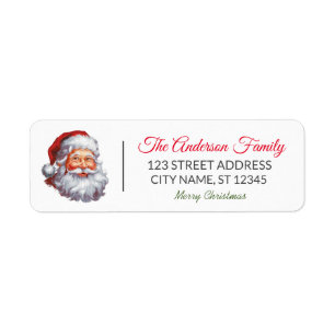 Etiqueta Família Feliz Natal Papai Noel Personalizado