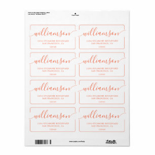 Etiqueta Família Orange Script Endereço de Retorno