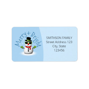 Etiqueta Família Personalizada legal de Natal Bright Feliz