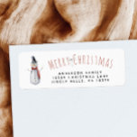 Etiqueta Família Rustic Felry Christmas Watercolor Snowman<br><div class="desc">Saia do resto dos cartões de natal nesta temporada com este design de feriado giro e caprichoso que apresenta um adorável boneco de neve de aquarela. As palavras "Feliz Natal, Família Anderson e seu endereço" aparecem em uma tipografia vermelha escrita à mão e em uma fonte preta moderna. Personalize este...</div>