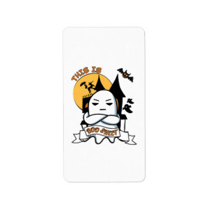 Etiqueta Fantasia de Fantasma de Halloween Engraçado Boo
