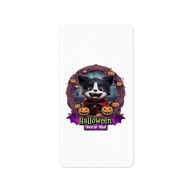 Etiqueta Fantasia de Halloween para Cachorro (Frente)