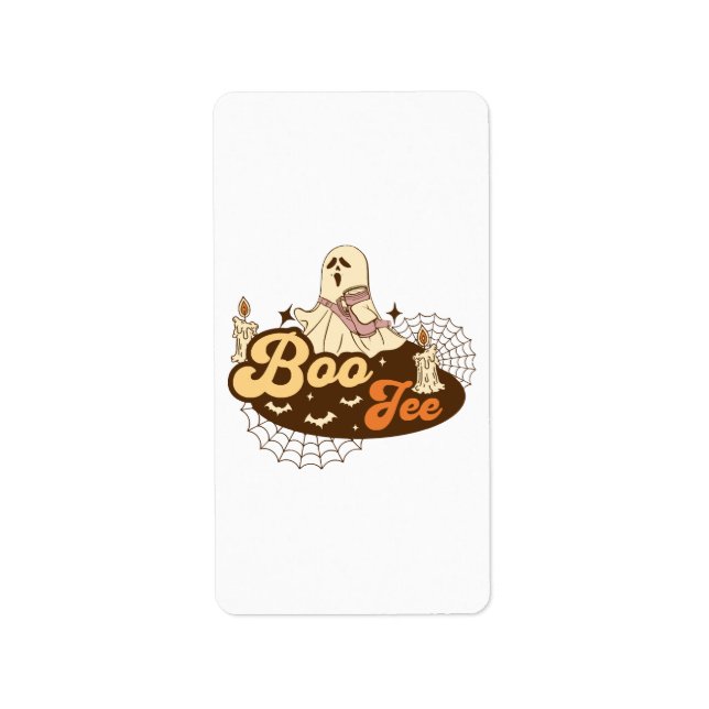 Etiqueta Fantasma Boo-Jee Halloween engraçado (Frente)