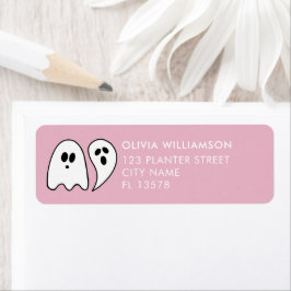 Etiqueta Fantasma Halloween rosa