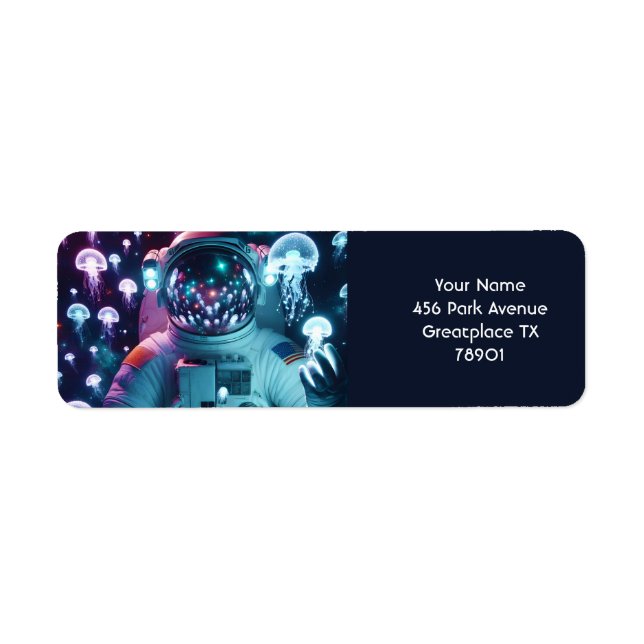 Etiqueta Fantasy Astronauta Gelyfish Space (Frente)