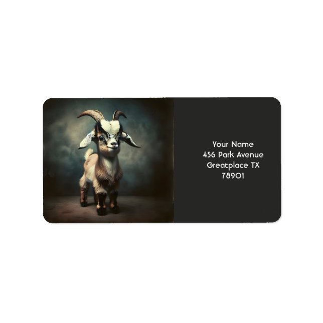 Etiqueta Fantasy Bonito Bebê Goat (Frente)