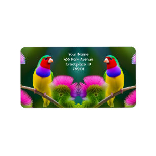 Etiqueta Fantasy Colorful Gouldian Finch
