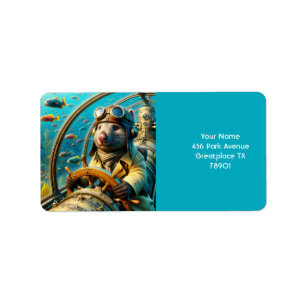 Etiqueta Fantasy Cut Wombat Pilot Underwater