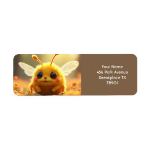 Etiqueta Fantasy Cute Bee Inseto Sun