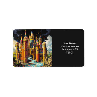 Etiqueta Fantasy Cute Castle De Lápis