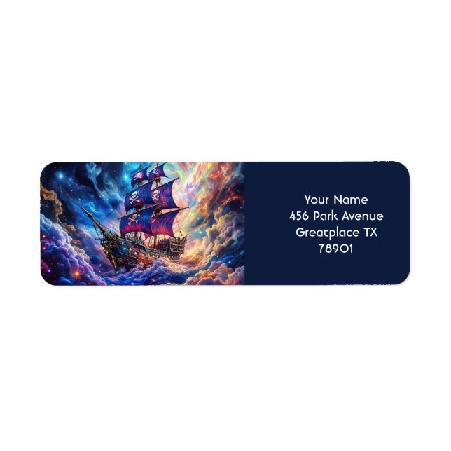 Etiqueta Fantasy Cute Clouts Nave Space (Frente)