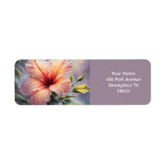 Etiqueta Fantasy Cute Delicate Hibiscus Flower