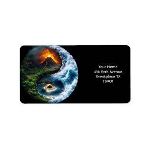 Etiqueta Fantasy Cute Earth Yin Yang