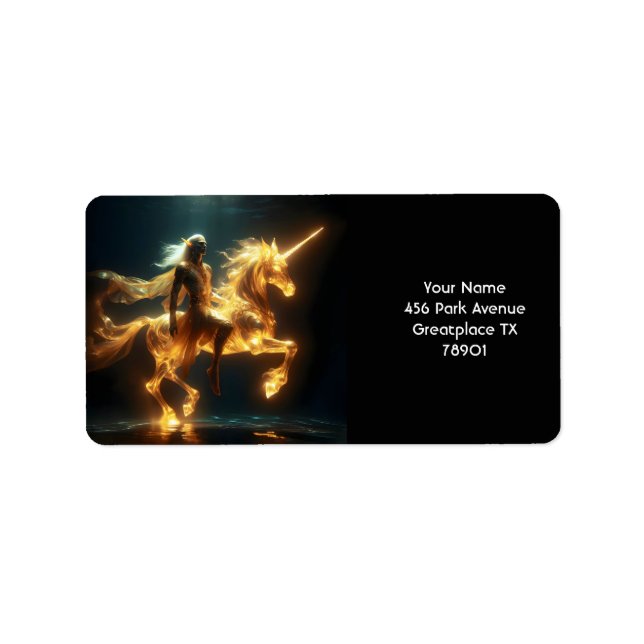 Etiqueta Fantasy Cute Eethal Underwater Unicorn (Frente)