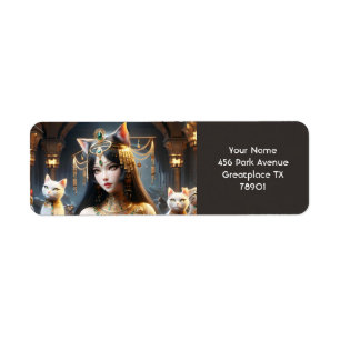 Etiqueta Fantasy Cute Egypt Cat Goddese