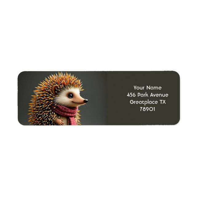 Etiqueta Fantasy Cute Hedgehog Sharp Agulhas (Frente)
