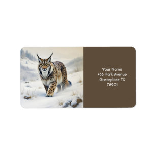 Etiqueta Fantasy Cute Lynx Winter Snow