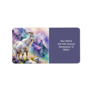 Etiqueta Fantasy Cute Mountain Goat Meadow