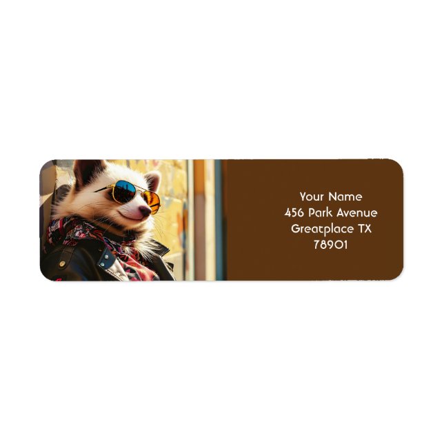 Etiqueta Fantasy Cute Possum Leather Jaqueta (Frente)