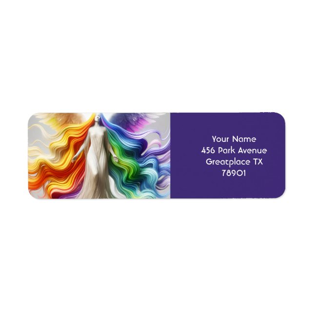 Etiqueta Fantasy Cute Pride Rainbow Angel (Frente)