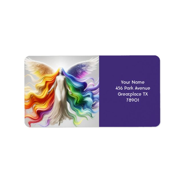Etiqueta Fantasy Cute Pride Rainbow Angel (Frente)