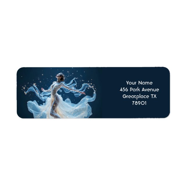 Etiqueta Fantasy Cute Stars Lady Dancing (Frente)
