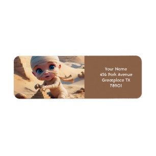 Etiqueta Fantasy Cute Toddler Antigo Egito