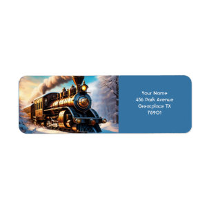 Etiqueta Fantasy Cute Vivid Old Train Winter