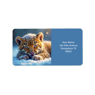 Etiqueta Fantasy Cute Winter Baby Lepard