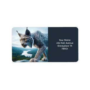 Etiqueta Fantasy Cute Wired Lynx Forest