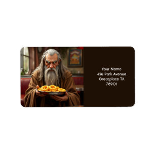 Etiqueta Fantasy Cute Wizard Onion Rings