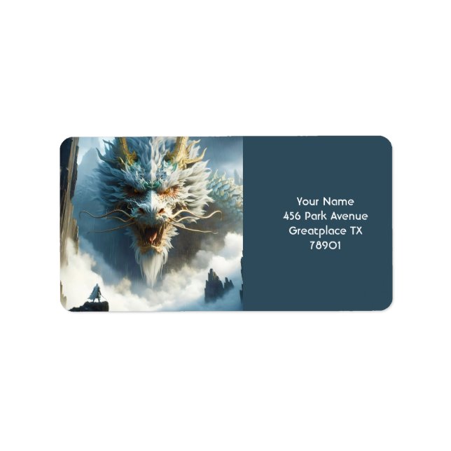 Etiqueta Fantasy Excelente Bonito Dragão Forte (Frente)
