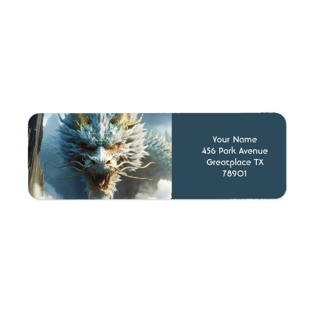 Etiqueta Fantasy Excelente Bonito Dragão Forte (Frente)