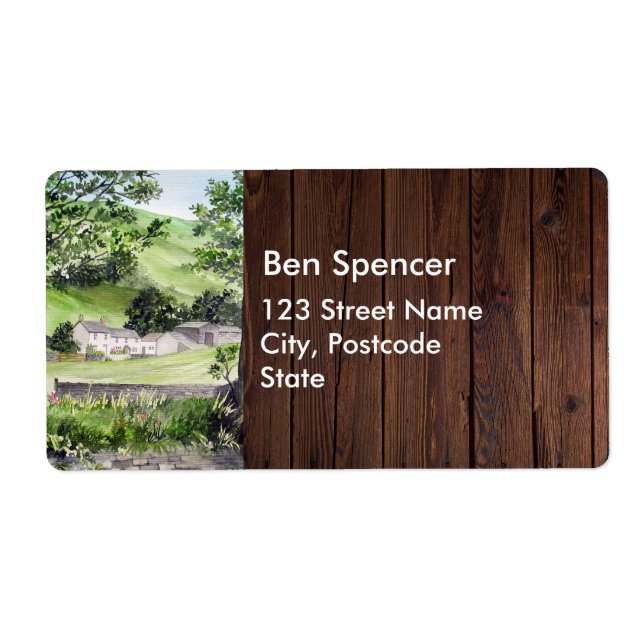 Etiqueta Farmhouse perto do Casamento de Pintura em Sede (Frente)