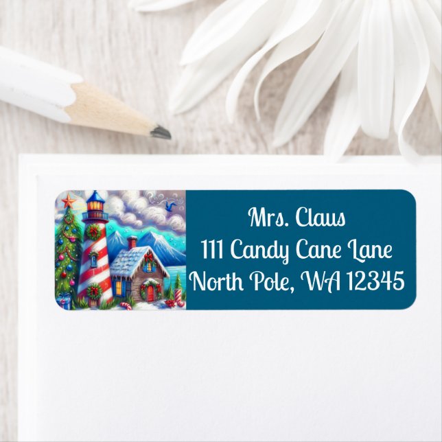 Etiqueta Farol de Natal Montanha Costeira Náutica (Insitu)