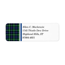Etiqueta Farquharson Clan Bright Blue e Green Tartan