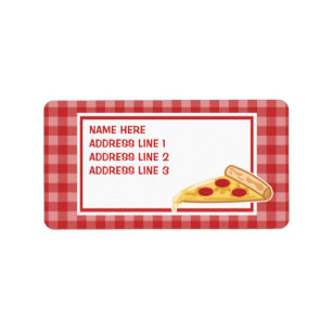 Etiqueta Fatia de Pizza de Desenho Animado